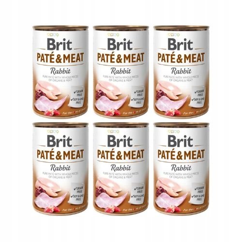 Brit Pate & Meat królik 400 g × 6